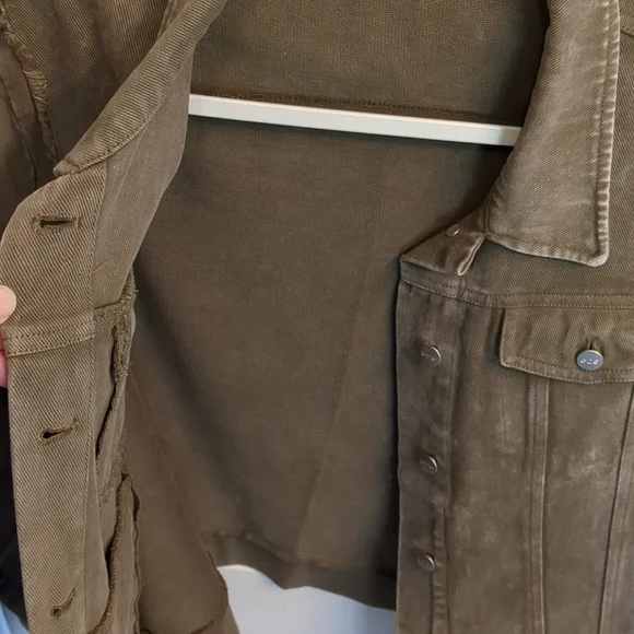 525 French Terry Olive Drab Green Denim Jacket XL - Picture 8 of 12